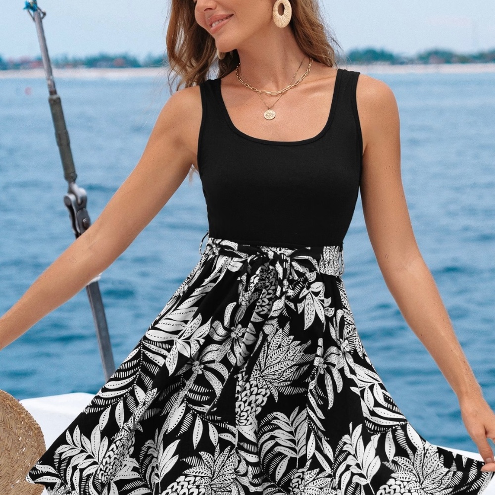 Sunset Escape Tropical Mini Dress